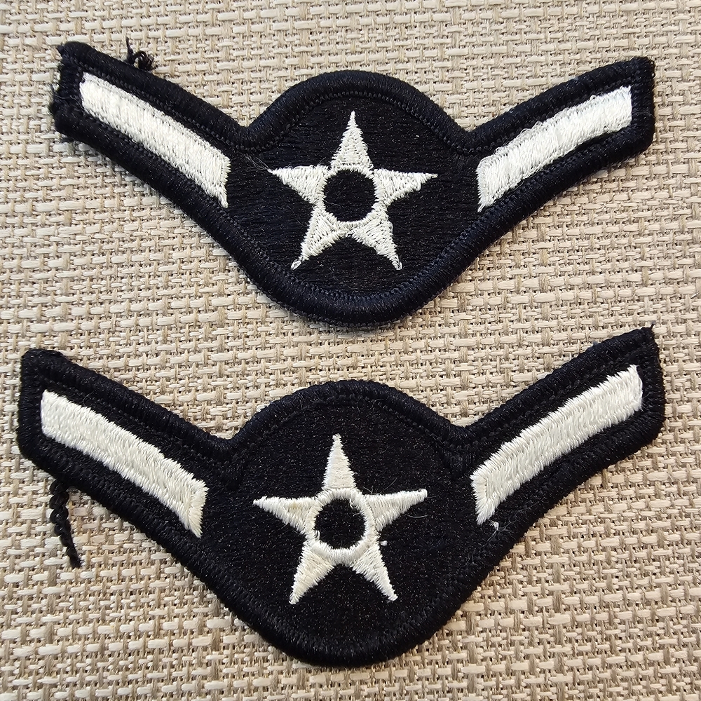 NWOT set of 2 US Air Force Airman Dress Blue Enlisted Rank sew on patches